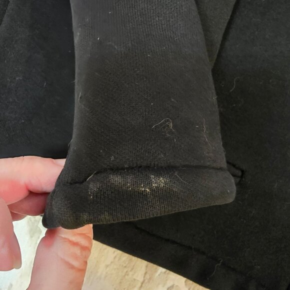 St. John Sport Black Cotton Sweater Gold Twist lock Buttons Mandarin Collar Sz M - Picture 9 of 12